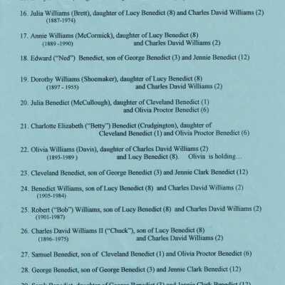 Benedict and Williams Families