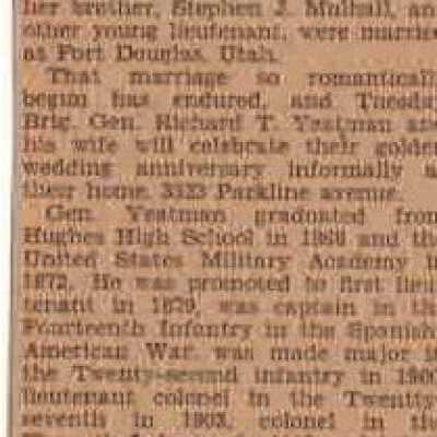"Golden Wedding Recalls Indian War Romance"
