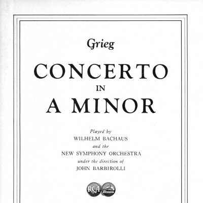 Insert - Wilhelm Bachaus, New Symphony Orchestra-Grieg Concerto in A Minor-Victor DM204-1940