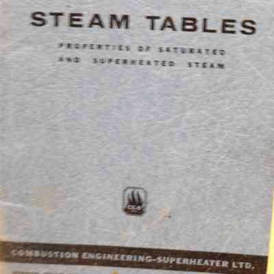 Steam tables. Properties of saturated and unsaturated steam.