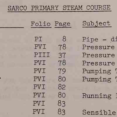 Sarco primary steam course