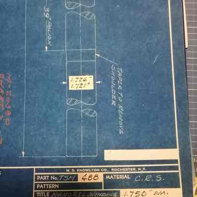 Mandrel, winding. Technical drawing