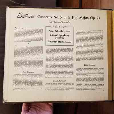 Liner Beethoven's "Emperor" Concerto For Piano And Orchestra - Artur Schnabel And The Chicago Symphony Orchestra, Frederick Stock Conducting – 1950 - Victor Dm-939 - Victoria High School (2021)