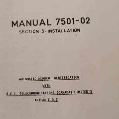 Manual 7501-02 Section 3 - Installation