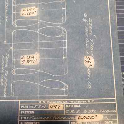 Mandrel (winding). Technical drawing