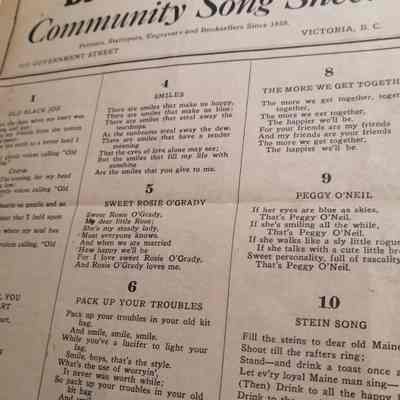 Community song sheet