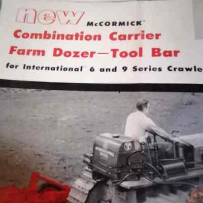 New Mccormick combination carrier farm dozer - tool bar for International 6 and 9 series crawler tractors