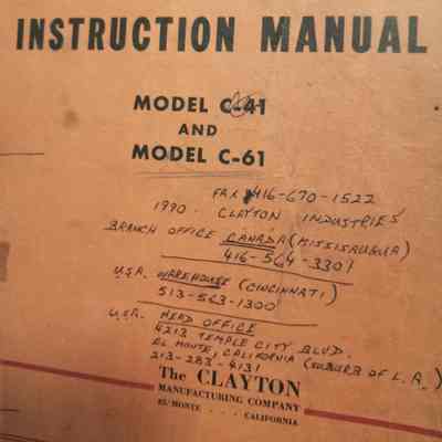 Instruction manual. Model C-41 and C-61
