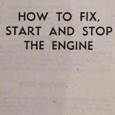 How to fix, start and stop the engine. Lister.