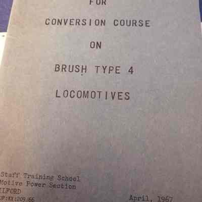 Drivers notes for conversion course on brush type 4 locomotives