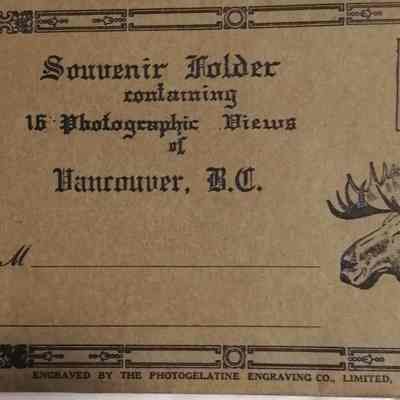 Souvenir holder containing 15 photographic views of Vancouver, B. C.
