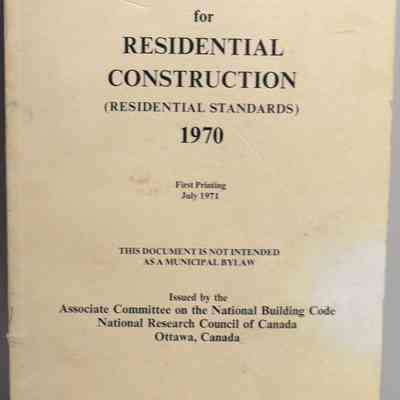 Canadian code for residential construction. Residential standards