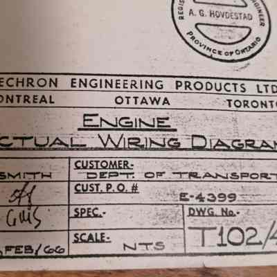 Engine. Actual wiring diagram. Technical drawing.