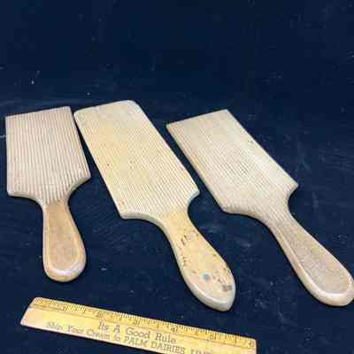 Ribbed wooden butter paddles