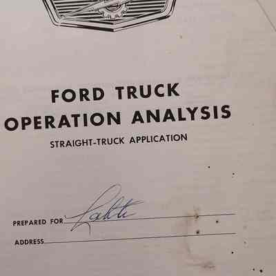 Ford truck operation analysis. Straight-truck application.