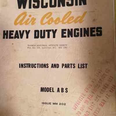 Wisconsin air cooled heavy duty engines. Instructions and parts list. Model A B S,