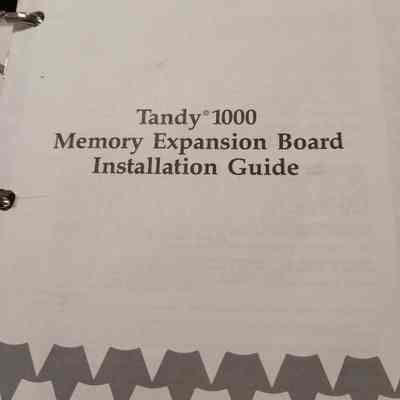 Tandy 1000 memory expansion board installatoin guide
