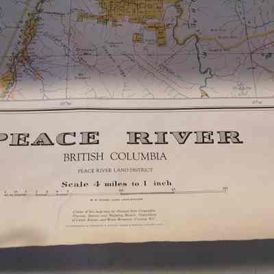 Peace River. British Columbia. Map