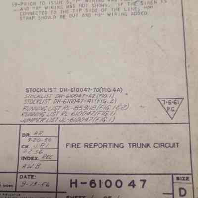 Fire reporting truck circuit. Technical drawing.