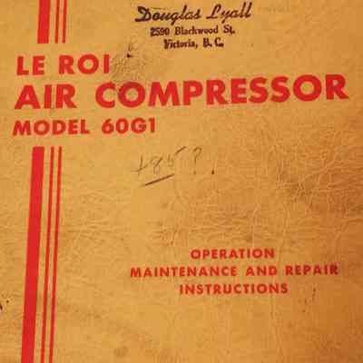 Le Roi air compressor. Model 60G1. Operation, maintenance and repair instructions