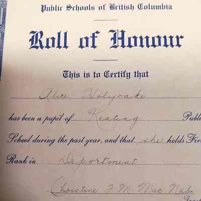 Roll of Honour. 1935.