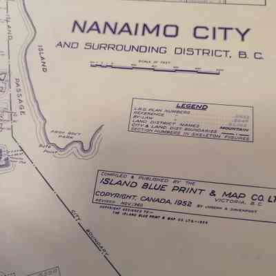 Nanaimo City and surrounding district, B.C. Map