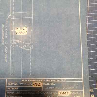 Mandrel, winding. Technical drawing