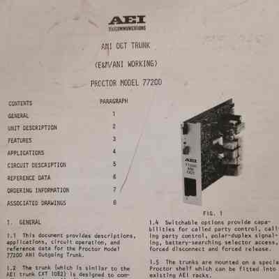 Ani oct trunk (E&M/Ani working) proctor model 77200.