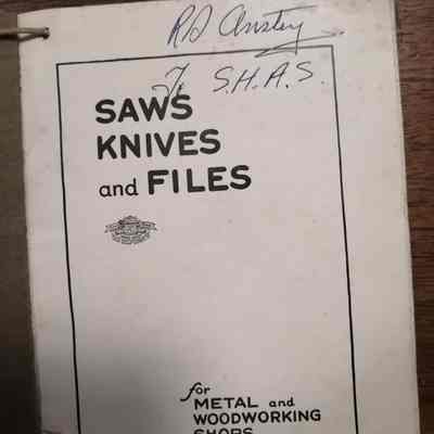 Saws knives and files for metal and woodworking shops