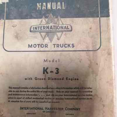 Owners and drivers manual. K-3 model. Motor trucks