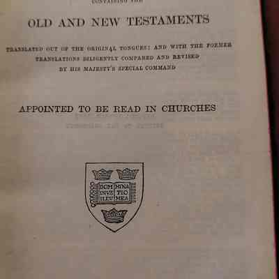 Holy Bible contaiing the old and new testaments.