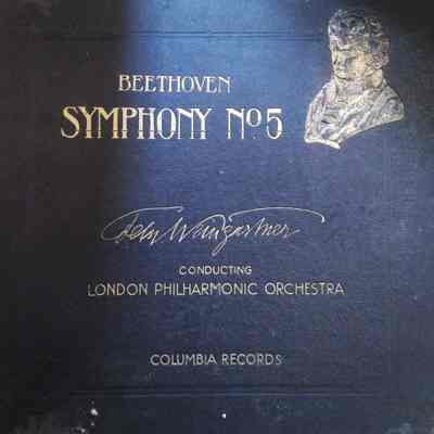 Album - 78rpm Record, Shellac - Beethoven Symphony No. 5 (8 Sides) - The London Philharmonic Orchestra, Felix Weingartner Conducting - 1933 - Columbia - Shas Collection