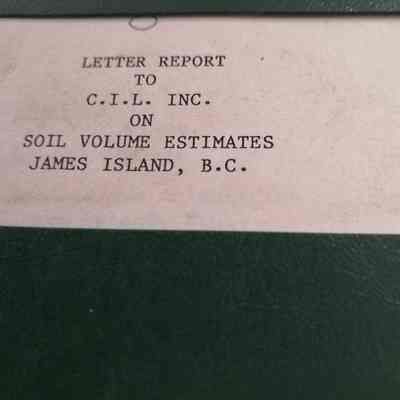 Letter report to C. I. L. Inc. on soil volume estimates. James Island, B. C.