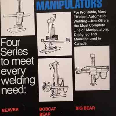 Irco manipulators. For profitable, more efficient automatic welding...