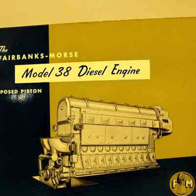 Fairbanks-Morse model 38 diesel engine. Opposed piston