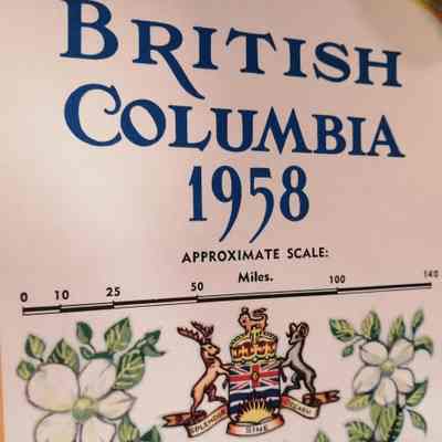 British Columbia 1858 - 1958. A century to celebrate. Picture map.