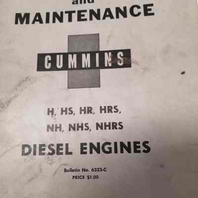 Operation and maintenance. H, HS, HR, HRS, NH, NHS, NHRS. Diesel engines. Bulletin No. 6333-C