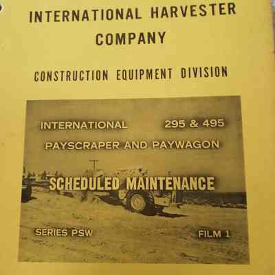 Scheduled maintenance. International 295 and 495. Payscraper and paywagon. Series PSW. Film 1. Melrose Tech course.