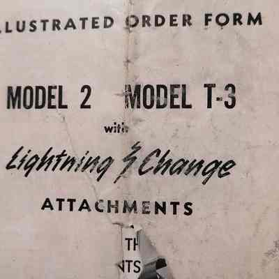 Rototiller. Illustrated order form. Model 2, model T3 with lightning change attachments