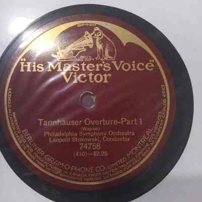 Album - 78rpm Record, Shellac - Tannhauser Overture (3 Sides) - Philadelphia Symphony Orchestra, Leopold Stokowski Conducting - 1921 - Victor Album 410 - Discs Only