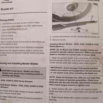 John Deere. Product services information, Installation instructions