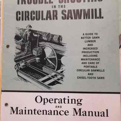 Trouble shooting in the circular sawmill. Operating and maintenance manual