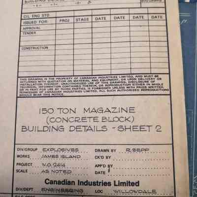 150 ton magazine (concrete block) building details - sheet 2. Technical drawing