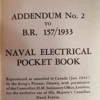 Naval electrical pocket book. Addendum No, 2 to B. R. 157/1933