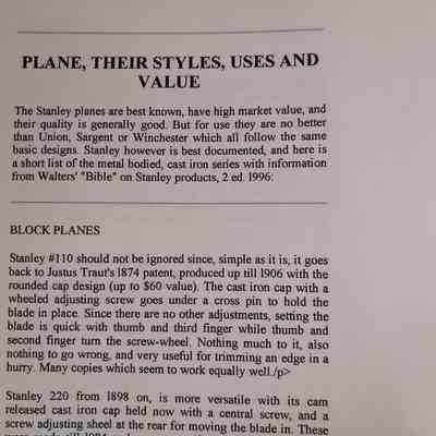 Planes, their styles, uses and value