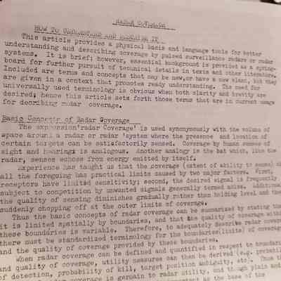 Collection of bulletins, memorandum, correspondence, notes, etc on radar.