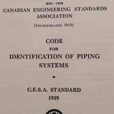 Code for identification of piping systems