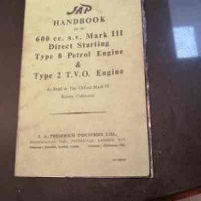 Handbook for the 600cc. s.v. Mark III direct starting type 8 petrol engine and type 2 T.V.O. engine