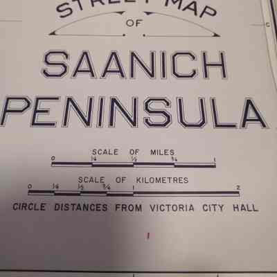 Street map Saanich peninsula. 1978. MAP