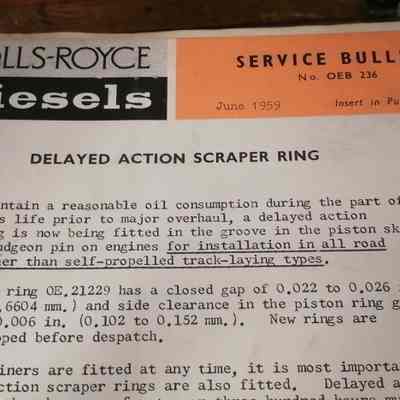 Rolls Royce diesels. Service Bulletins